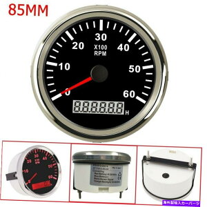 ^R[^[ 85mm 6000rpm}^R[^[{[g^`[^[Q[WLCDԃ[^[h 85mm 6000RPM Marine Tachometer Boat Tacho Meter Gauge LCD Hourmeter Waterproof