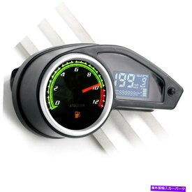 タコメーター LCDデジタルモーターサイクル走行距離計スピードメータータコメーターゲージ防水ブラック LCD Digital Motorcycle Odometer Speedometer Tachometer Gauge Waterproof Black