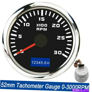 ^R[^[ 52mmh}^R[^[Q[WLCD^`fW^A[[^[0-3000rpm 52mm Waterproof Marine Tachometer Gauge LCD Tacho Digital Hour Meter 0-3000RPM