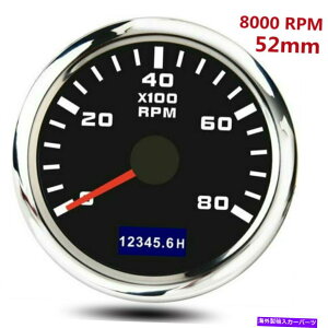 ^R[^[ 8000 rpm}^R[^[Q[WLEDfBXvC2C`52mmԃ^`ԃ[^[ 8000 RPM Marine Tachometer Gauge LED Display 2 inch 52mm Car Tacho Hour Meter