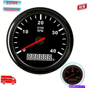 ^R[^[ 85mmԃ}0-4000 rpmԃ[^[t^R[^[Q[WfB[[GW9-32V 85mm Car Marine 0-4000 RPM Tachometer Gauge With Hour Meter Diesel Engine 9-32V