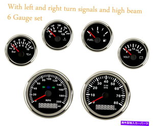 ^R[^[ 6Q[WZbgZ_[200mphxv^R[^[Rx{gICbhLED 6 gauge set with sender 200MPH speedometer tachometer fuel temp volt oil red led