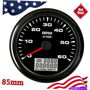 ^R[^[ 85mm}^R[^[tLED HOURMETER AUTORV{[ggbN6000 rpm 85mm Marine Tachometer With LED Hourmeter Auto RV Boat Truck Car 6000 RPM