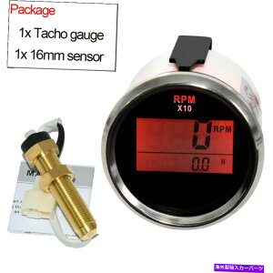 ^R[^[ 52mmfW^^R[^[Q[W0-9990RPM^`[^[tRPMZT[pԃ{[g 52mm Digital Tachometer Gauge 0-9990RPM Tacho Meter With RPM Sensor For Car Boat