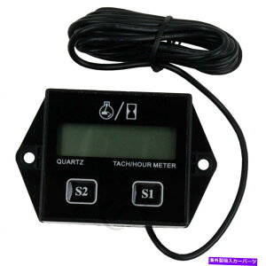 タコメーター ダートバイクATV UTVガスエンジンのブラックデジタルタック時間メータータコメーターゲージ Black Digital Tach Hour Meter Tachometer Gauge For Dirt bike ATV UTV Gas Engines