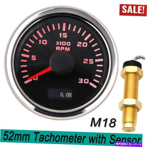 ^R[^[ 52mm|C^[^R[^[Q[W3000 rpmԃ{[goCNpZT[t 52MM Pointer Tachometer Gauge 3000 RPM With Sensor For Car Boat Motorcycle