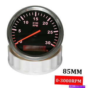 ^R[^[ 85mm}^R[^[Q[W0-3000 RPM LCD^`fW^A[[^[h 85mm Marine Tachometer Gauge 0-3000 RPM LCD Tacho Digital Hour Meter Waterproof