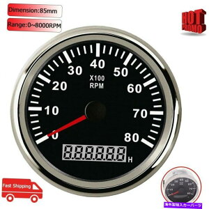 ^R[^[ 8000rpm 85mmh}^R[^[{[g^`[^[Q[WLCDԃ[^[ 8000RPM 85mm Waterproof Marine Tachometer Boat Tacho Meter Gauge LCD Hourmeter
