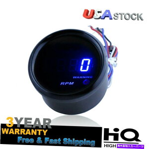 タコメーター 電気0-9999 RPMタコメータータチョゲージブラックカーモーター2 "52mm LED Electric 0-9999 RPM Tachometer Tacho Gauge Black Car Motor 2" 52mm LED