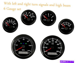 ^R[^[ 6Q[WZbgZ_[120mphXs[h[^[^R[^[RxR{gICbhLED 6 Gauge Set With Sender 120MPH Speedometer Tachometer Fuel Temp Volt Oil Red Led