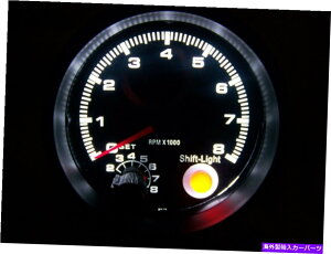 ^R[^[ 3-3/4 "^R[^[0-8,000 rpmԃVtgCg 3-3/4" Tachometer Black with Black Face 0-8,000 RPM Red Shift Light