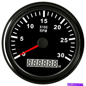 タコメーター 車両ボート用のガスディーゼルエンジン用の時間メーター3000rpm付き85mmブラックタコメーター 85mm Black Tachometer with Hour Meter 3000RPM for Gas Diesel Engine for Car Boat