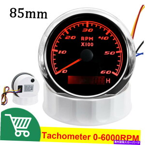 ^R[^[ 85mm}^R[^[0-6000 rpmQ[WtLCDfW^A[[^[ 85mm Marine Tachometer 0-6000 RPM Gauge With LCD Digital Hour Meter