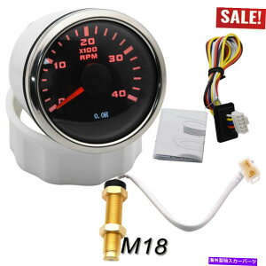 �^�R���[�^�[ 52mm�|�C���^�[�^�R���[�^�[�Q�[�W4000 rpm���[�^�[�T�C�N���J�[�{�[�g�pM18�Z���T�[ 52MM Pointer Tachometer Gauge 4000 RPM with M18 Sensor For Motorcycle Car Boat�y���s�A���i�z