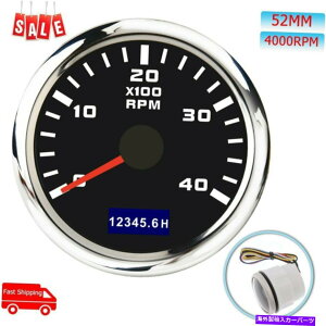 �^�R���[�^�[ 52mm�|�C���^�[�^�R���[�^�[4000rpm with Hour Meter Red Backlight for Car Boat Yacht 52mm Pointer Tachometer 4000RPM With Hour Meter Red Backlight For Car Boat Yacht�y���s�A���i�z