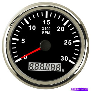 ^R[^[ fB[[K\GWubN12V/24Vp̎ԃ[^[3000rpm85mm^R[^[ 85mm Tachometer with Hour Meter 3000RPM for Diesel Gasoline Engine Black 12V/24V
