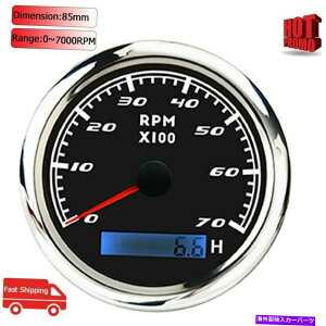 ^R[^[ 85mm 7000rpm}^R[^[Q[WtLCDԃ[^[ԗph 85MM 7000RPM Marine Tachometer Gauge With LCD Hourmeter Waterproof For Car Truck