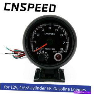 タコメーター 3.75 '' 12V車0-8000タコメーターRPMゲージシフトライトレーシングブルーLEDメーター 3.75'' 12V Car 0-8000 Tachometer RPM Gauge Shift Light Racing Blue LED Meter