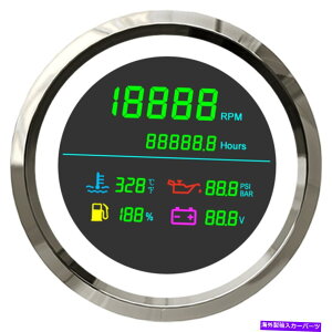 �^�R���[�^�[ 85mm 6in 1 LCD���@�\�^�R���[�^�[�����R�������{���g�Q�[�W 85mm 6In 1 LCD Multi-Function Tachometer Water Temp Fuel Oil Pressure Volt Gauge�y���s�A���i�z