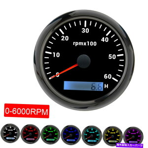 ^R[^[ 85mmJ[{[g}^R[^[Q[W0-6000rpm with Hourmeter 7colorsobNCg 85mm Car Boat Marine Tachometer Gauge 0-6000RPM With Hourmeter 7Colors Backlight