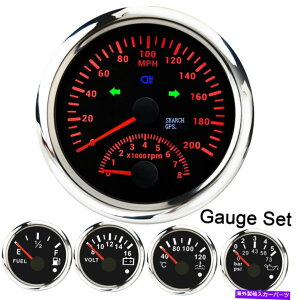 �^�R���[�^�[ 85mm�Q�[�W�Z�b�gGPS���x�v�t���R��/�{���g/����/���� 85mm Gauge Set GPS Speedometer W/Tachometer Fuel/Volt/Oil Pressure/Water Temp�y���s�A���i�z