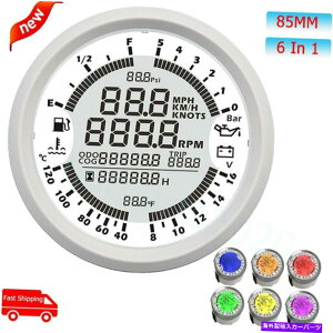 ^R[^[ 85mm 6 in 1@\fW^GPSXs[h[^[^R[^[Q[W 85mm 6 In 1 MultiFunction Digital GPS Speedometer Tachometer Oil Pressure Gauge
