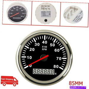 ^R[^[ 8000RPM 85mm DC12V/24V}^R[^[{[g^`[^[Q[WLCDԃ[^[ 8000RPM 85mm DC12V/24V Marine Tachometer Boat Tacho Meter Gauge LCD Hourmeter