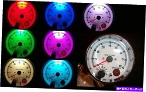 ^R[^[ 3-3/4 "^R[^[N7F̃vO\ȃVtgCg܂ 3-3/4" Tachometer Chrome White Face 7 Color LED with programmable Shift Light