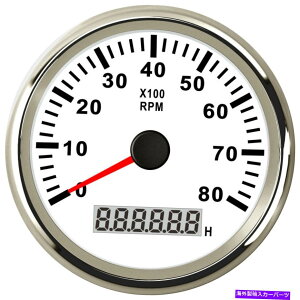 ^R[^[ 85mm/3.3 "zCg^R[^[8000rpmfB[[K\GWč݌ɗpEH[^[v 85mm/3.3" White Tachometer 8000RPM Waterproo for Diesel Gasoline Engine US STOCK
