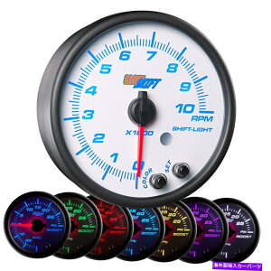 ^R[^[ 95mm7F3 3/4_bV^R[^[Q[WwVtgCg 95mm White 7 Color 3 3/4 In Dash Tachometer Gauge W Shift Light