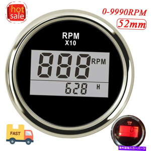 ^R[^[ 52mmJ[{[g}RVfW^^R[^[GWA[[^[RPM[^[LCDQ[W 52mm Car Boat Marine RV Digital Tachometer Engine Hourmeter RPM Meter LCD Gauge