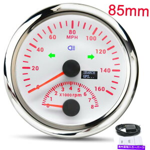 ^R[^[ 85mmzCg{[gGPSXs[h[^[0-160mph̃^R[^[0-8000rpmh 85mm White Boat GPS Speedometer 0-160MPH with Tachometer 0-8000RPM Waterproof