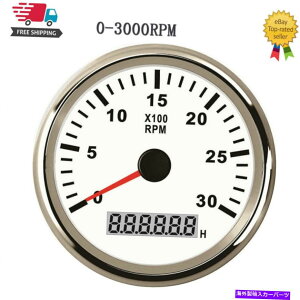 タコメーター 85mm防水マリンタコメーターカーボートタチョメーターゲージ時間メーター0-3000rpm 85mm Waterproof Marine Tachometer Car Boat Tacho Meter Gauge Hourmeter 0-3000RPM