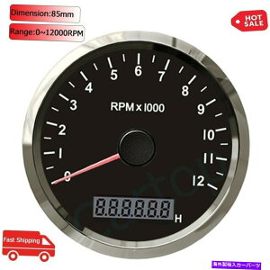 ^R[^[ 85mm}^R[^[Q[W0-12000RPM rpmgbNpLEDfBXvCԃ[^[ 85mm Marine Tachometer Gauge 0-12000RPM RPM With LED Display Hourmeter For Truck
