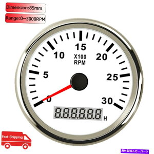 ^R[^[ 3000rpm 85mmh}^R[^[{[g^`[^[Q[WLCDԃ[^[ 3000RPM 85mm waterproof Marine Tachometer Boat Tacho Meter Gauge LCD Hourmeter
