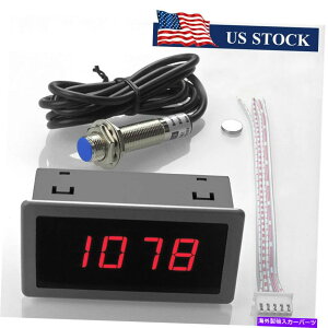 ^R[^[ RED 4fW^LED^R[^[10-9999 rpm[^[Q[W +ߐڃXCb`ZT[ Red 4 Digital LED Tachometer 10-9999 RPM Meter Gauge + Proximity Switch Sensor
