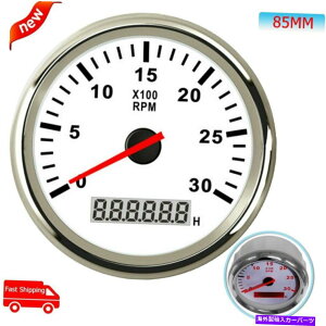 ^R[^[ 85mm}^R[^[fB[[GW0-3000RPM LCDfW^A[[^[tQ[W 85mm Marine Tachometer Diesel Engine 0-3000RPM Gauge With LCD Digital Hour Meter