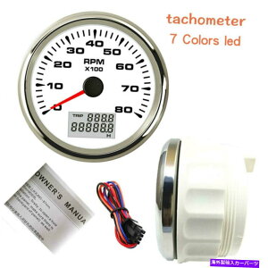 タコメーター 85mm 3-3/8 "タコメーター8000rpmディーゼルガソリンエンジン7カラーバックライトUSAストック 85mm 3-3/8" Tachometer 8000RPM Diesel Petrol Engine 7 Colors Backlight USA STOCK