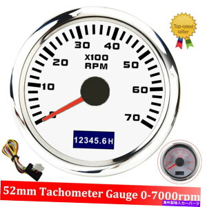 ^R[^[ 52mm}J[^R[^[0-7000rpmԃ[^[t^`Q[WLEDobNCg 52mm Marine Car Tachometer 0-7000RPM Tacho Gauge With Hour Meter LED Backlight