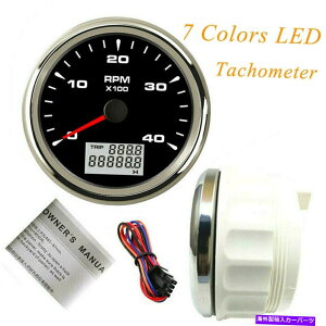 ^R[^[ 85mmubN^R[^[4000RPMI[gKXfB[[GWpREVJE^[7J[LED 85mm Black Tachometer 4000RPM Rev Counter For Auto Gas Diesel Engine 7 Color Led
