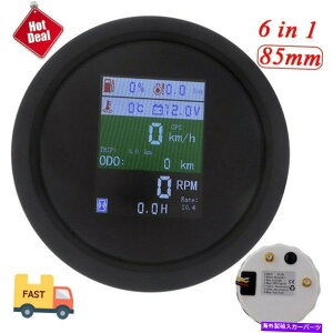 ^R[^[ 6 in 1 85mm gpsxv^R[^[RxQ[W 6 in 1 85mm GPS Speedometer Tachometer Oil Pressure Fuel Level Water Temp Gauge