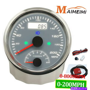 ^R[^[ 85mm 0-200mph GPSXs[h[^[Q[W0-8000rpm̃^`^R[^[p 85mm 0-200MPH GPS Speedometer Gauge with 0-8000RPM Tacho Tachometer for Car Boat