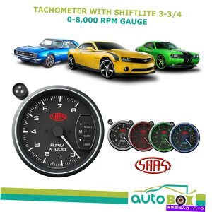 ^R[^[ SaaS 3.75 "VtgCgubNtFCX95mm 3 3/4ptH[}X^`t^R[^[ SAAS 3.75" TACHOMETER with SHIFT LIGHT BLACK FACE 95mm 3 3/4 Performance Tacho