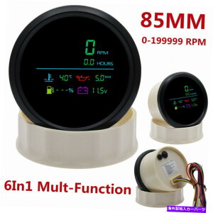 ^R[^[ 6IN1 85mm LCD^R[^[RQ[W{g[^[ 6In1 85mm LCD Tachometer Fuel Gauge Water Temperature Oil Pressure Volt Meter