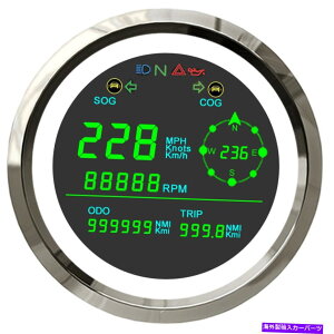 ^R[^[ 85mm LCD GPSxvkm/h mphmbg^R[^[Q[Wtԗ{[gzCg 85mm LCD GPS Speedometer KM/H MPH Knots With Tachometer Gauge For Car Boat White