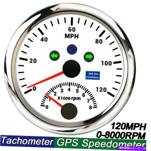 ^R[^[ 85mmԃ{[gGPSxvsv0-8000rpm^R[^[Q[Wt0-120mph 85MM Car Boat GPS Speedometer Odometer 0-120MPH With 0-8000RPM Tachometer Gauge