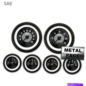 ^R[^[ 6Q[WZbgXs[h^bNICevR{gubNtFCXuNj[hbvLED 043-WC 6 Gauge Set Speedo Tach Oil Temp Fuel Volt Black Face Blk Needles Lip LED 043-WC
