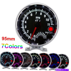タコメーター 3.75 "95mmカーレーシングタコメータータチョゲージメーター7色LED 0-8000RPM 12V 3.75" 95mm Car Racing Tachometer Tacho Gauge Meter 7 Colors LED 0-8000rpm 12V