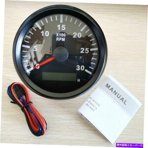 ^R[^[ 85mmubNXeX^R[^[3000 rpmK\уfB[[GW8-32VDC 85mm Black Stainless Tachometer 3000 RPM for Gasoline and Diesel Engine 8-32VDC