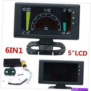 ^R[^[ 5 "LCDfW^6IN1J[_bVQ[W^R[^[A{gARPMAAICxv 5" LCD Digital 6in1 Car Dash Gauge Tachometer,Volt,RPM,Water Temp,Oil Temp Meter